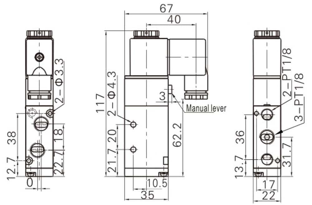 Габаритные размеры fluso 4V210-06