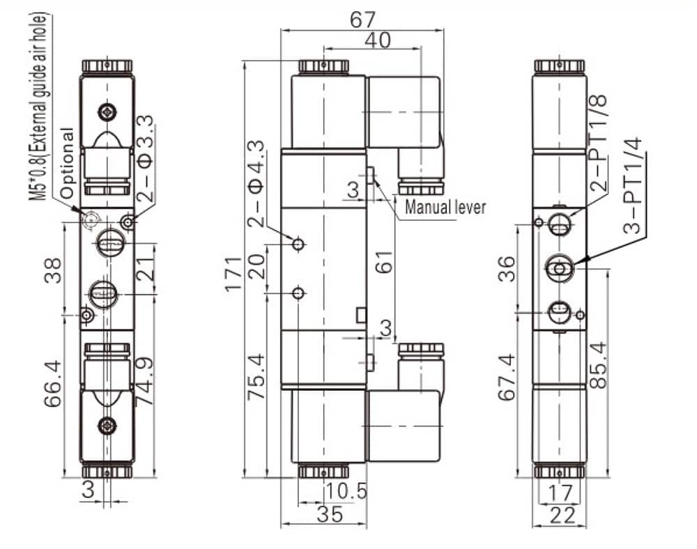 Габаритные размеры fluso 4V220-08 