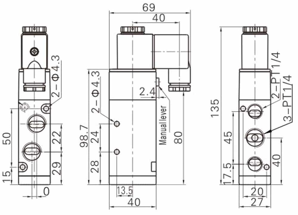 Габаритные размеры fluso 4V310-08 