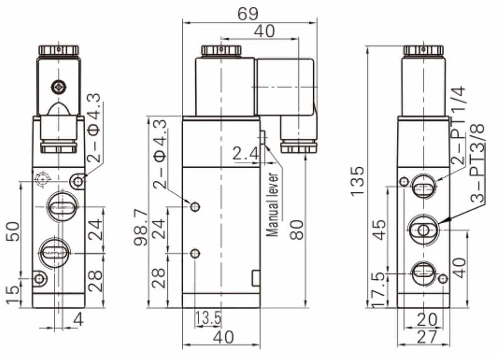 Габаритные размеры fluso 4V310-10