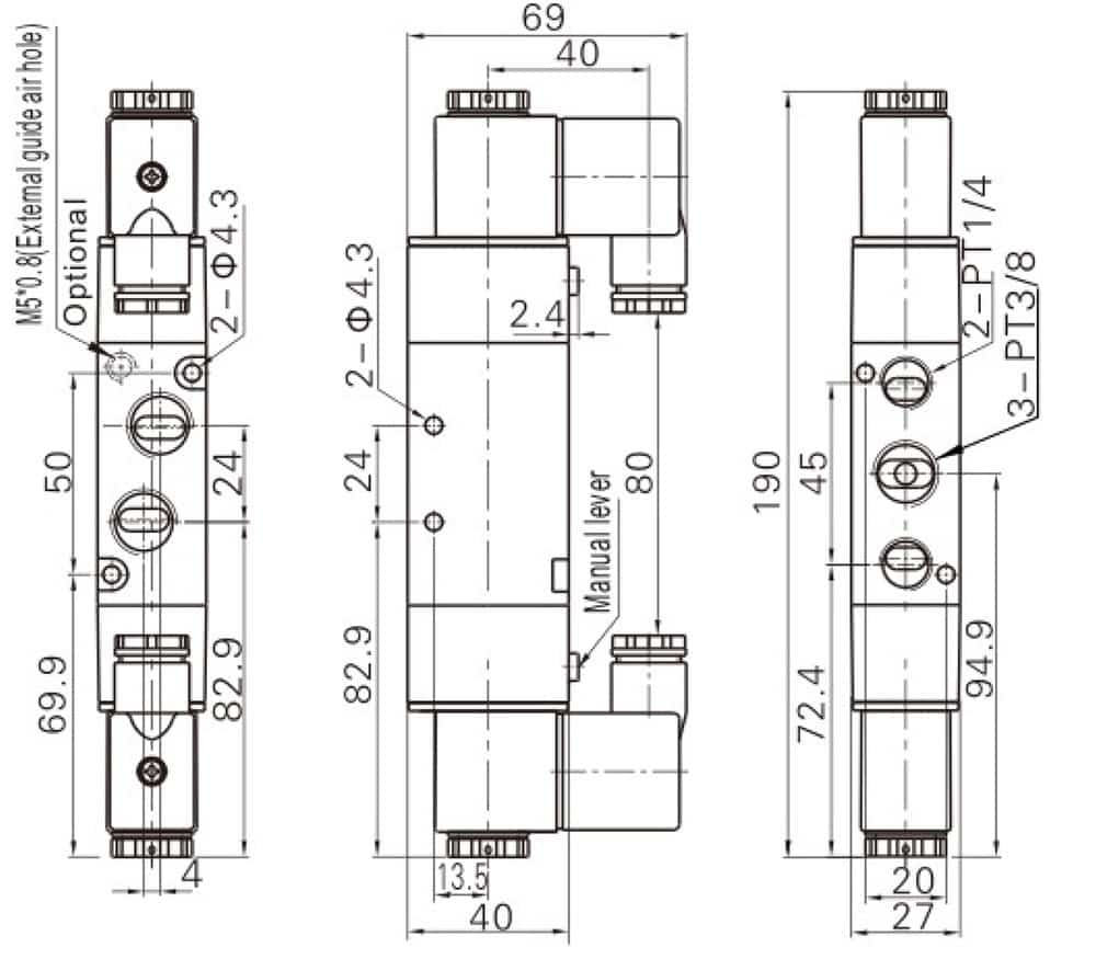 Габаритные размеры fluso 4V320-10