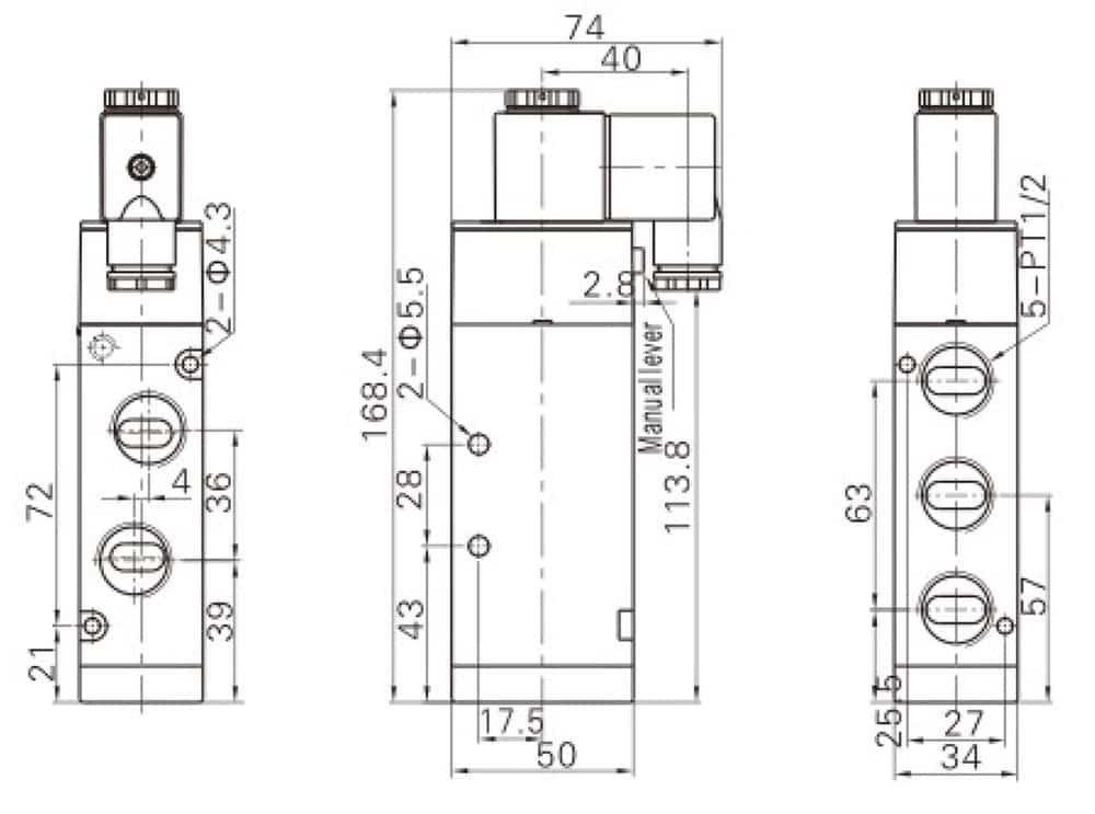 Габаритные размеры fluso 4V410-15