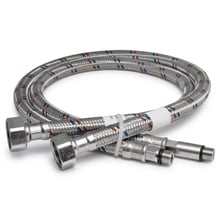 Шланг для смесителя Mateu FIL-NOX M10×1/2" 300 мм, короткий штуцер 18 мм, в нержавеющей оплётке