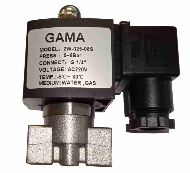 Электромагнитный клапан из нержавеющей стали GAMA DSS-8 N.C. 1/4" 0 - 8 bar SS316
