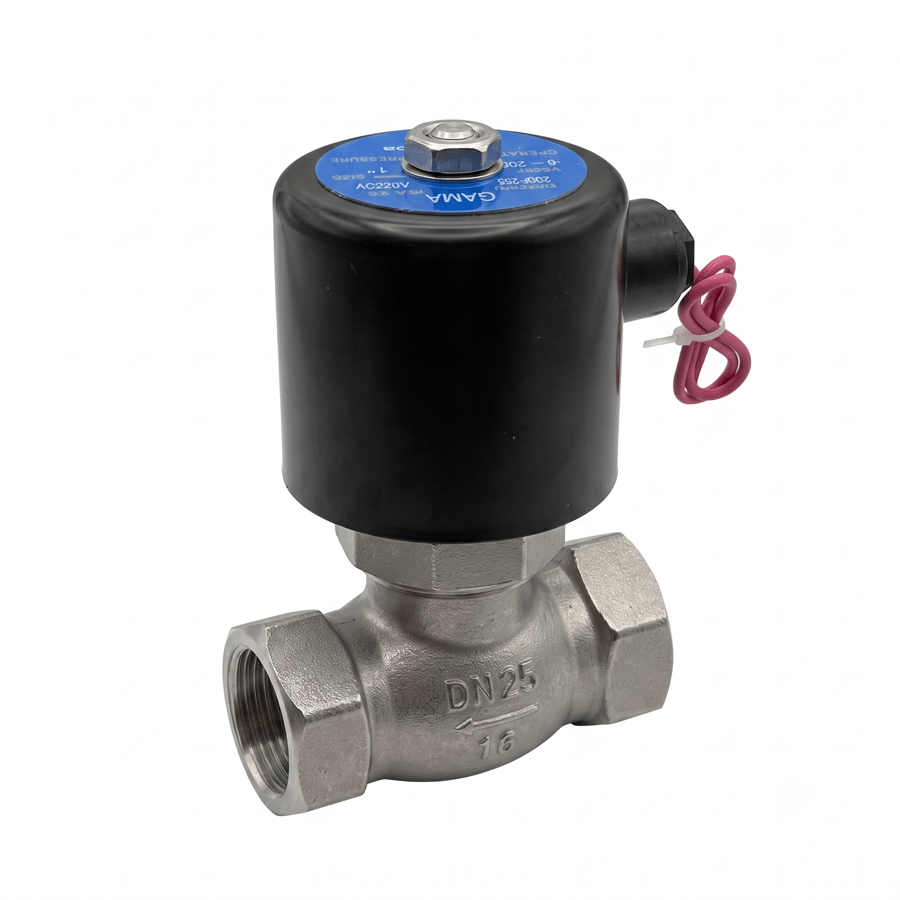 Електромагнітний клапан для пара GAMA ZQDF-25S 1" Н.З. 0 - 10 бар 200 ℃ PTFE 220VAC