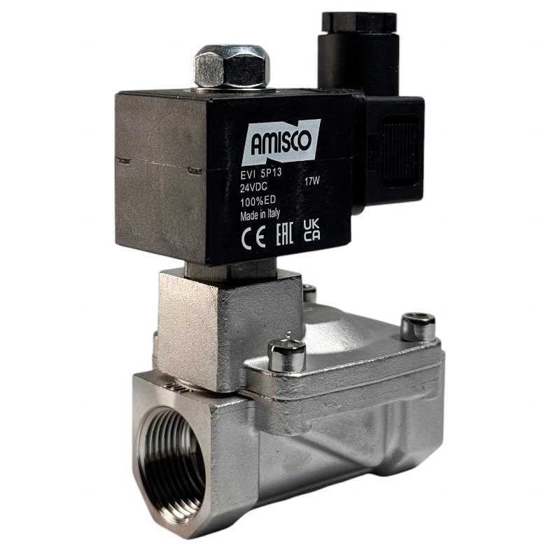 Электромагнитный клапан из нержавеющей стали FLUSO SV-20 N.C. 3/4" 0.5 - 20 bar 24VDC