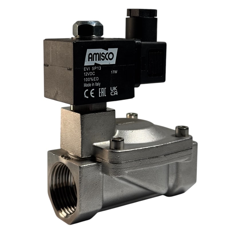 Электромагнитный клапан из нержавеющей стали FLUSO SV-25 N.C. 1" 0.5 - 20 bar 12VDC