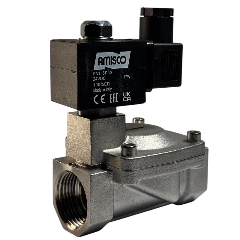 Электромагнитный клапан из нержавеющей стали FLUSO SV-25 N.C. 1" 0.5 - 20 bar 24VDC